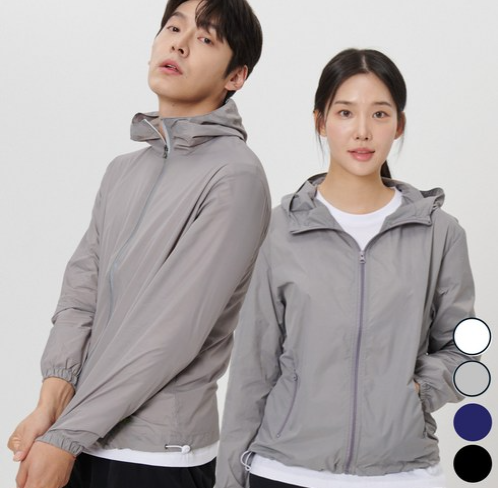 리듬 바람막이 남성 여성 러닝 초경량 방수 후드 집업 아우터