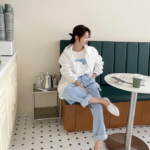난닝구 여성용 써클프 후드 바람막이 점퍼 오버핏 봄 아우터1