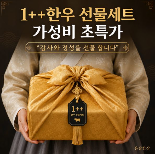 (윤슬한상)안심 한우 1++ 투뿔 모듬 고급 선물세트 부모님 명절 선물