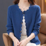 여성 데일리 오버핏 도톰 브이넥 포켓 니트 가디건 40대 50대 여자 가을 가디건 상품 이미지 3