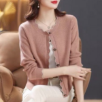 여성 데일리 오버핏 도톰 브이넥 포켓 니트 가디건 40대 50대 여자 가을 가디건 상품 이미지 1