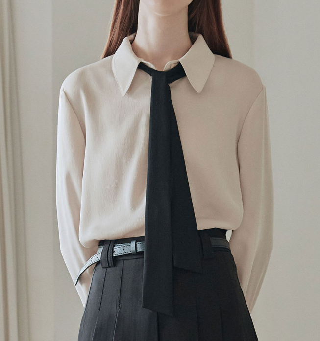 제로스트릿 데일리 타이 블라우스 감각적인 오피스룩
