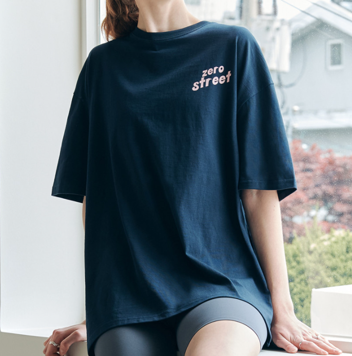 제로스트릿 백도넛 스트랩 반팔 티셔츠 여성 오버핏 5컬러